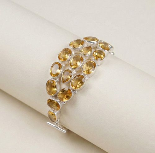Yellow citrine gemstone - yellow,
