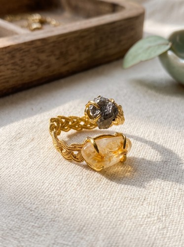 Pyrite citrine rough cut - pyrite,
