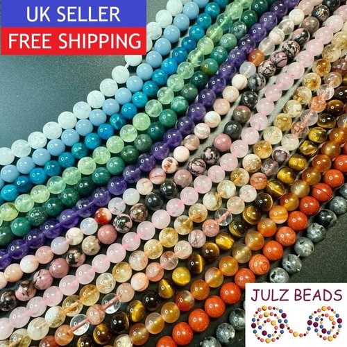Natural 8mm gemstone beads - beads,
