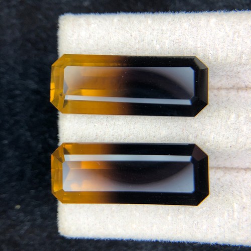 Natural citrine gemstone - natural, pair