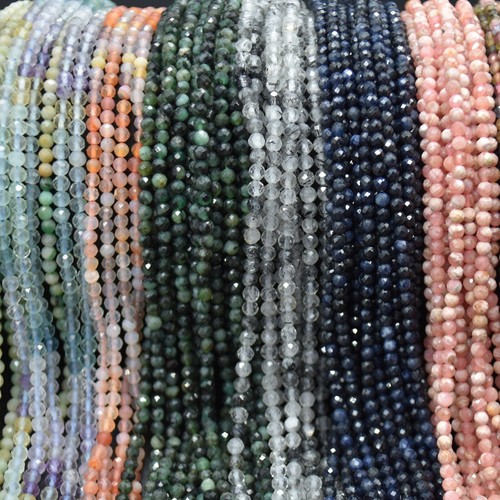 Faceted round beads - beads, 15"