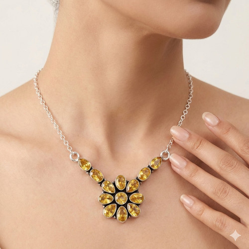 Yellow citrine gemstone - yellow,
