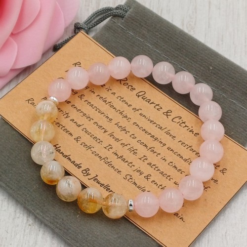 Rose quartz citrine bracelet - quartz,