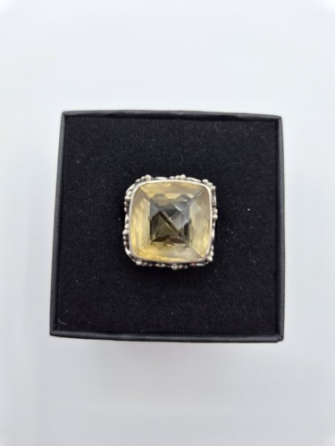 Citrine silver ring - silver, l