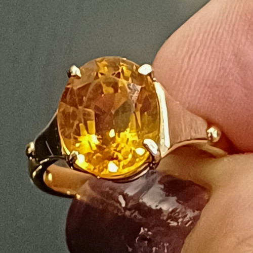 9ct citrine ring size m - citrine,