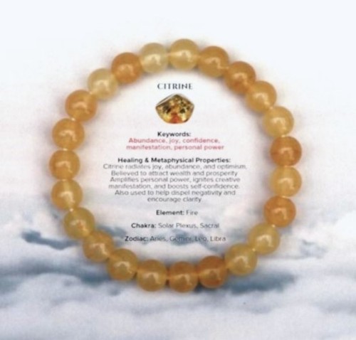 Citrine 8mm natural gemstone - citrine,