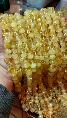 Natural citrine beads - natural, nuggets