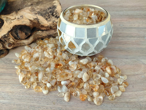 Citrine gemstone chips - citrine,