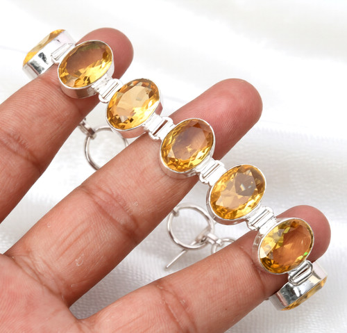 Citrine gemstone ethnic - gemstone, 925