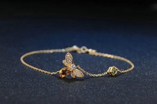 Silver bracelet peridot - bracelet,