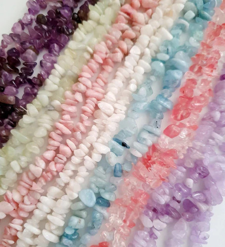 Gemstone chip beads 32 - gemstone, 32"