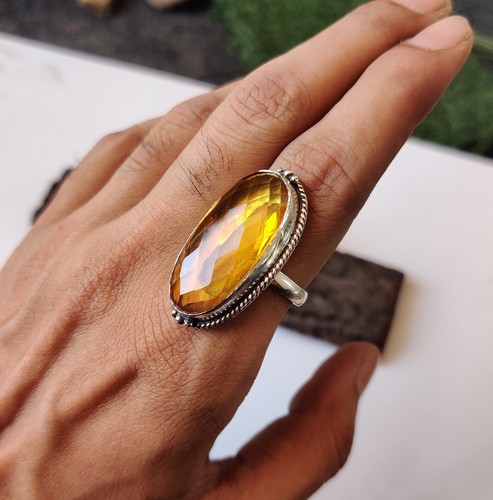 Natural citrine gemstone - gemstone, ring
