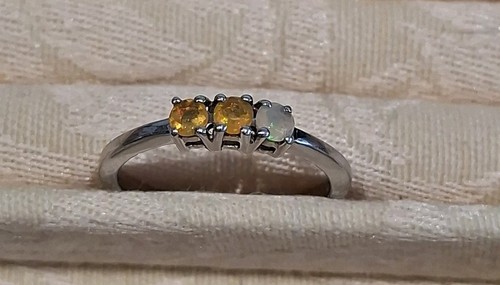 925 silver opal citrine - opal,