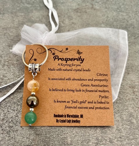 Crystal gemstone keyring - crystal,
