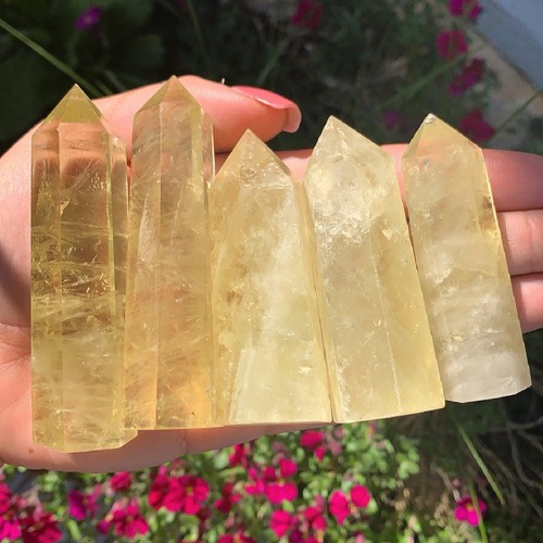 Citrine crystal point natural - citrine,
