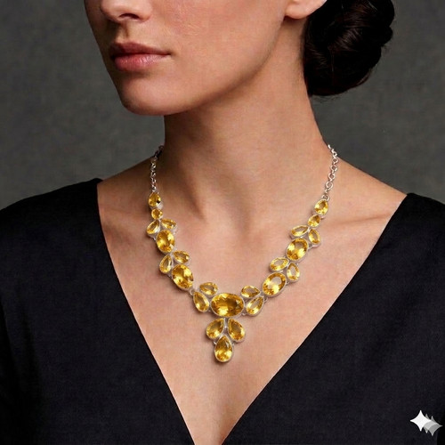 Yellow citrine gemstone 925 - citrine,