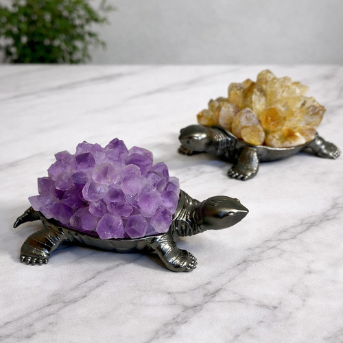 Amethyst crystal turtle - amethyst,